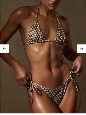 Monday Swimwear Brown Geometric Tie-Side Triangle Bikini